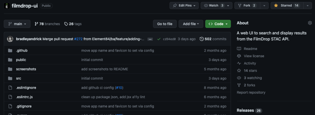 A screenshot of the open source console UI repo